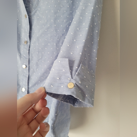Anne Klein Swiss Dot Button Up - Picture 4 of 5